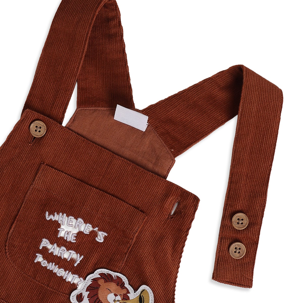 Baby Boys Brown Cotton Dungaree Set Regular Fit Casual Wear