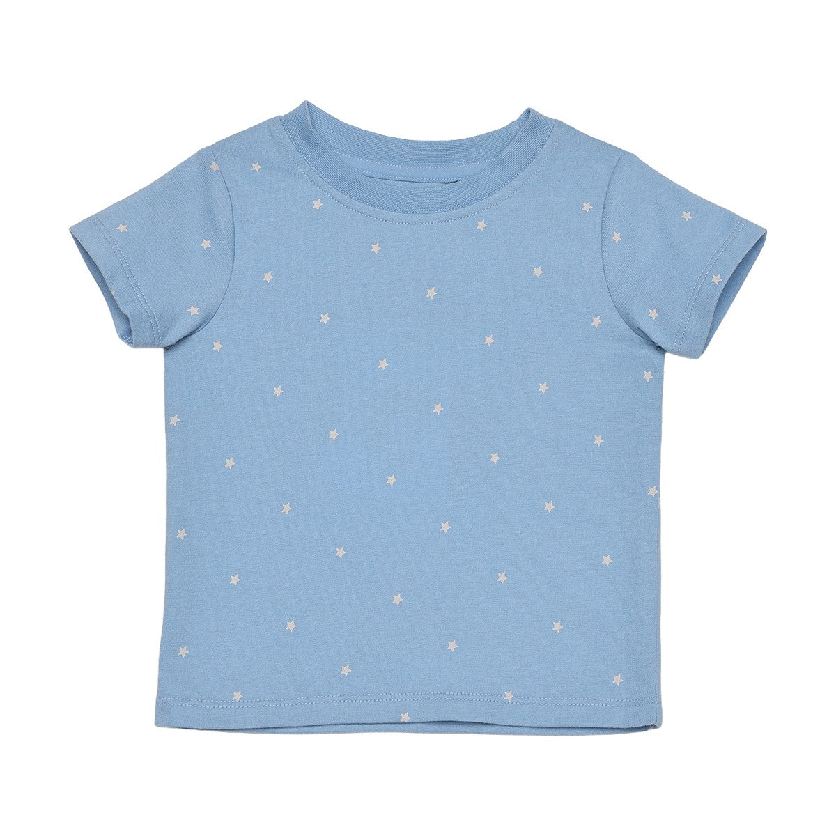 Baby Boys Brown And Blue Cotton Star Printed Embroidered Dungaree Set Regular Fit Casual Wear
