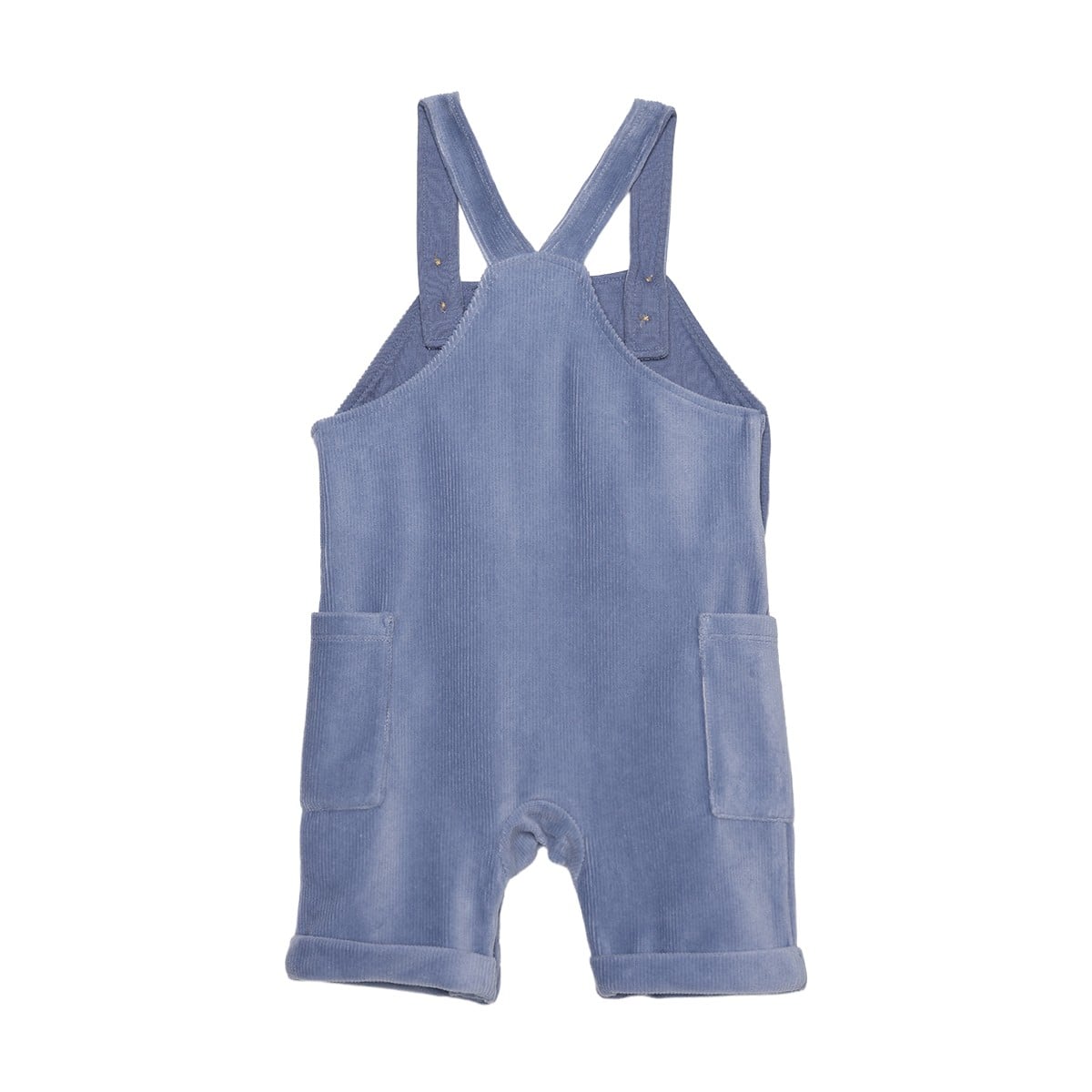 Baby Boys Blue Corduroy Dungaree And Bear Printed T-Shirt Set Pack Of 1 Regular Fit Casual Wear