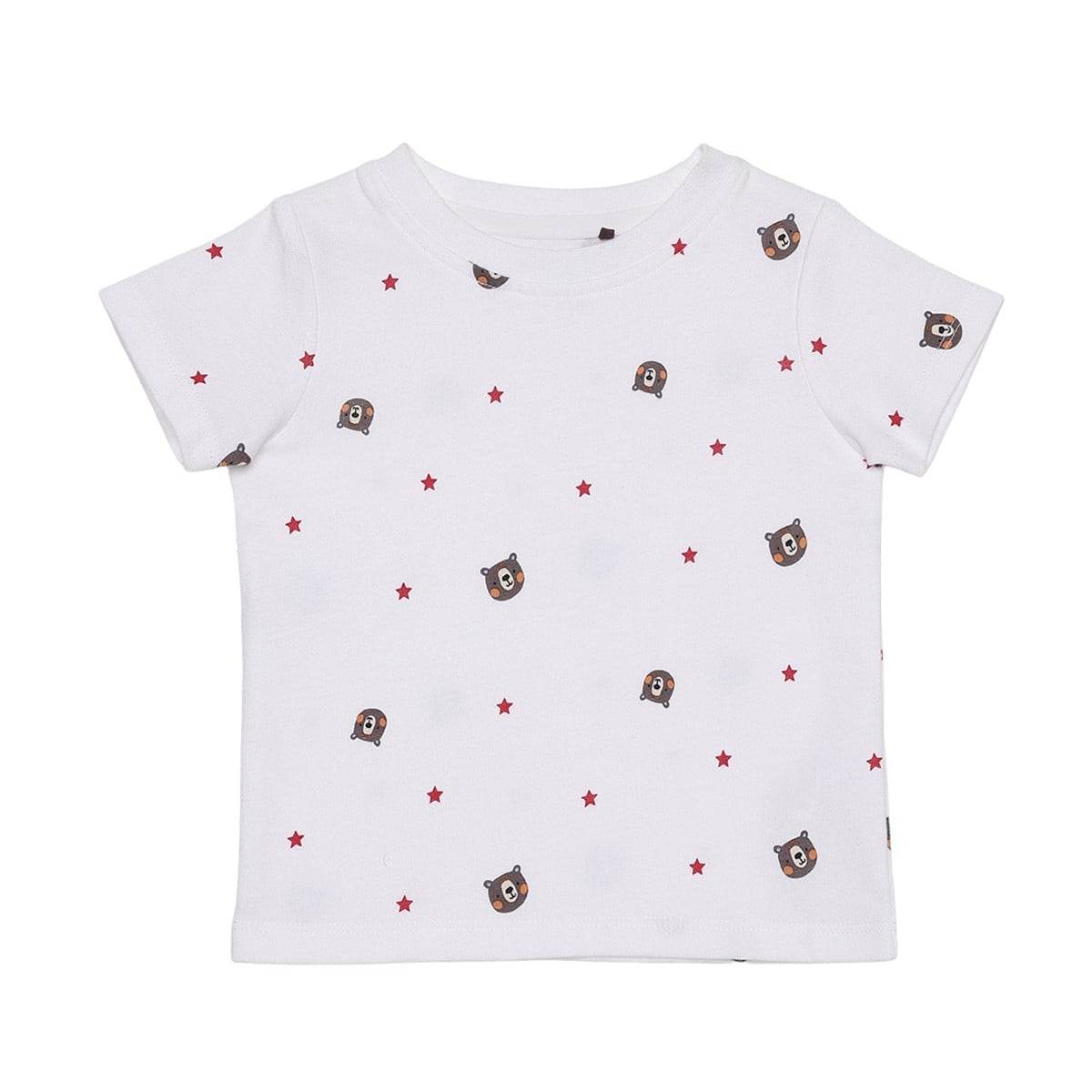 Baby Boys Blue Corduroy Dungaree And Bear Printed T-Shirt Set Pack Of 1 Regular Fit Casual Wear