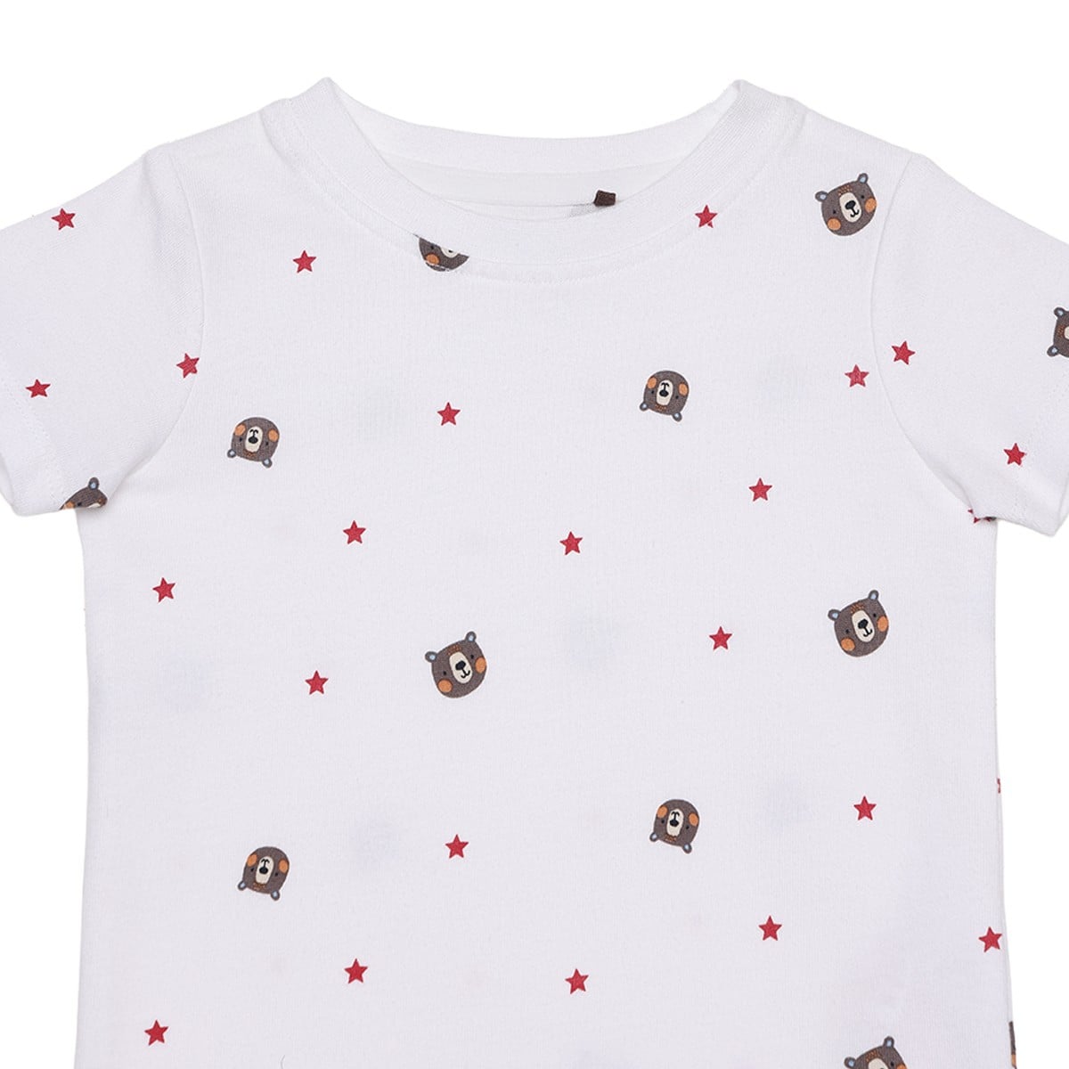 Baby Boys Blue Corduroy Dungaree And Bear Printed T-Shirt Set Pack Of 1 Regular Fit Casual Wear