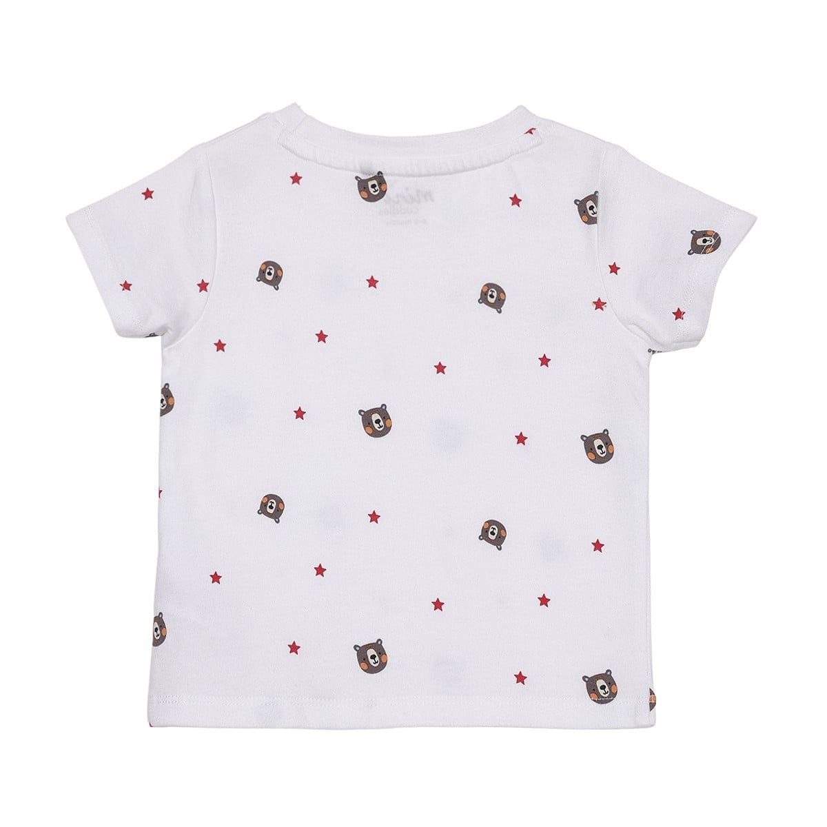 Baby Boys Blue Corduroy Dungaree And Bear Printed T-Shirt Set Pack Of 1 Regular Fit Casual Wear