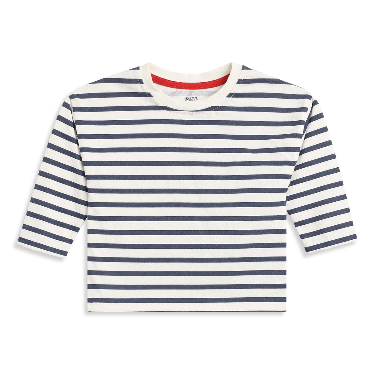 Bab y Boys Navy Blue Corduroy Dungaree with White & Navy Striped Half Sleeves T-Shirt Casual Outfit Set