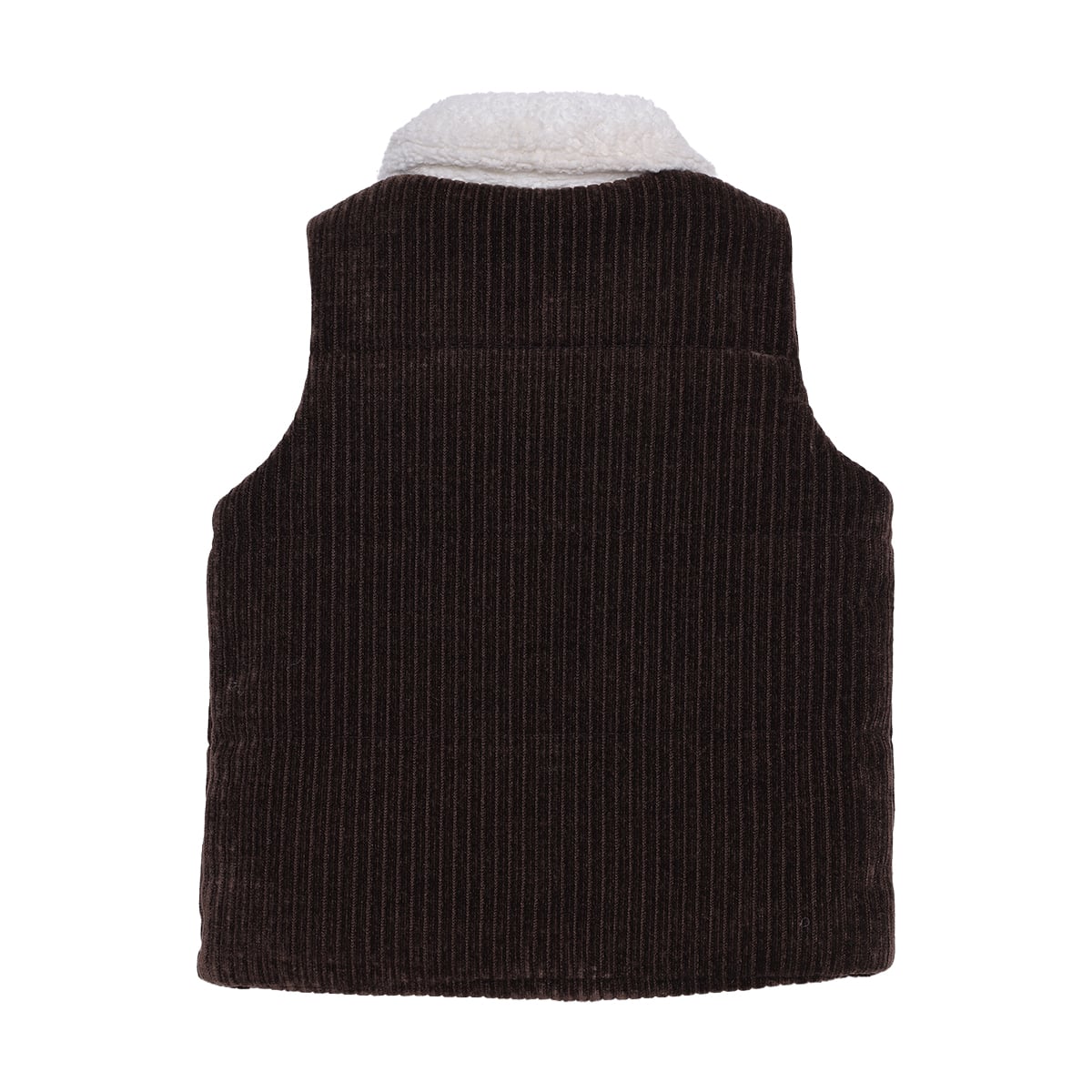 Baby Boys Brown And Cream Cotton Blend Corduroy Padded Gilet Regular Fit Casual Wear