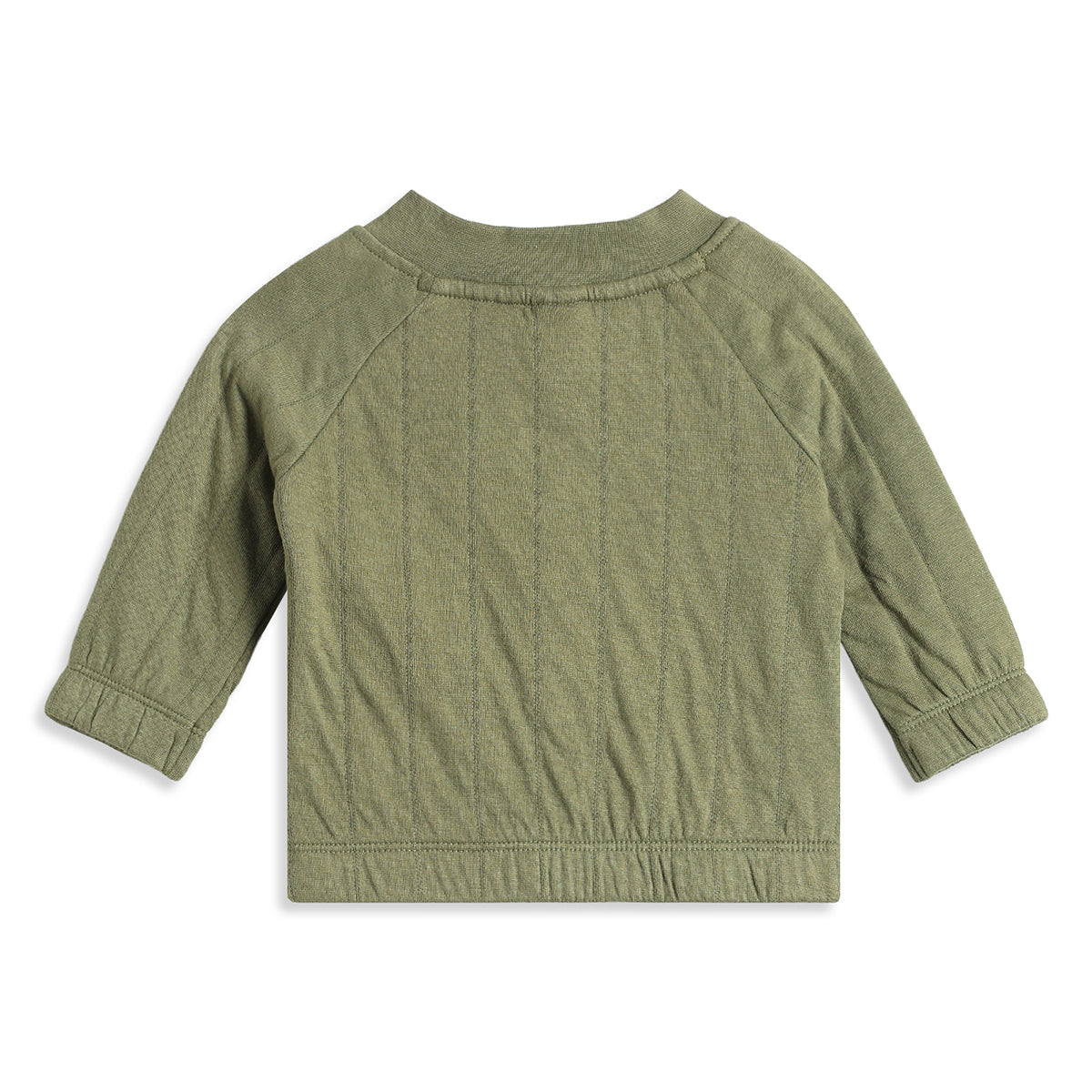 Baby Boys Olive Green Cotton Quilted Zip-Up Jacket