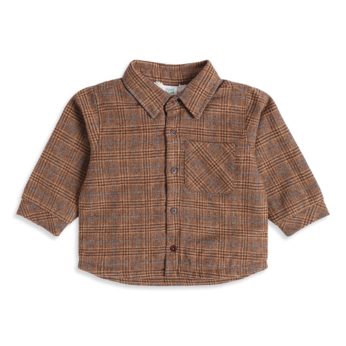 Baby Boys Brown Checked Sherpa-Lined Jacket Regular Fit Casual Wear