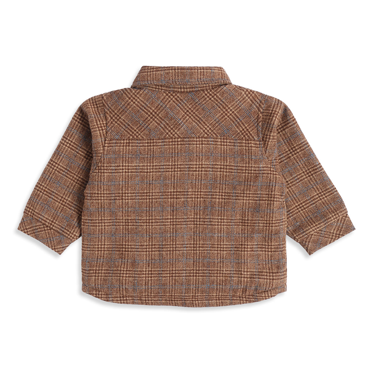 Baby Boys Brown Checked Sherpa-Lined Jacket Regular Fit Casual Wear