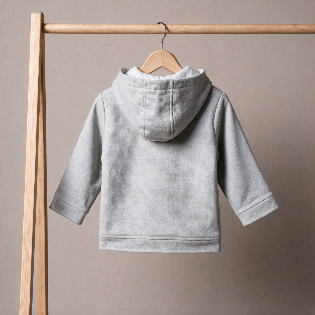 Baby Boys Light Grey Cotton Blend Hooded Jacket Regular Fit Casual Wear