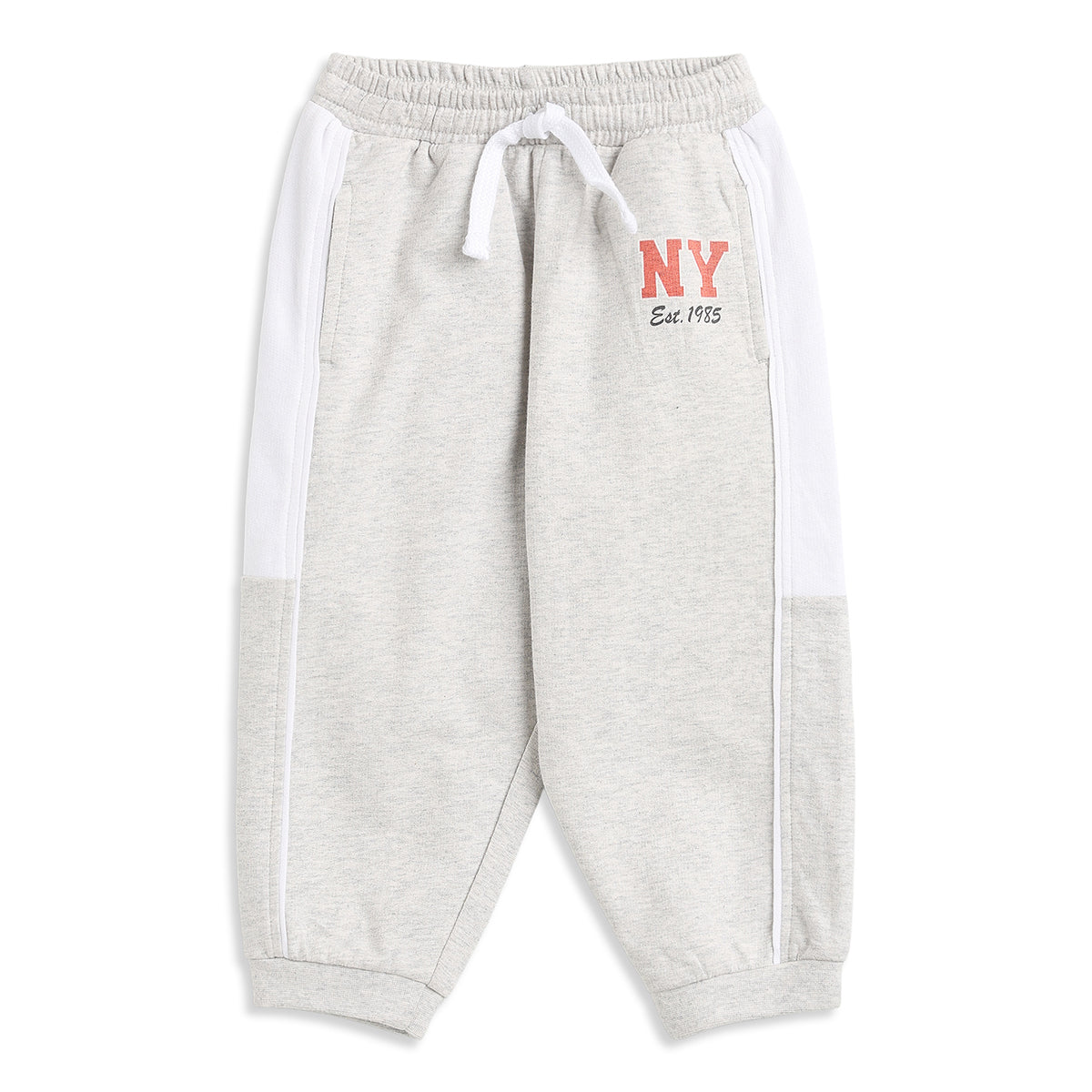 Baby Boys Grey Melange Cotton Jogger Regular Fit Casual Wear