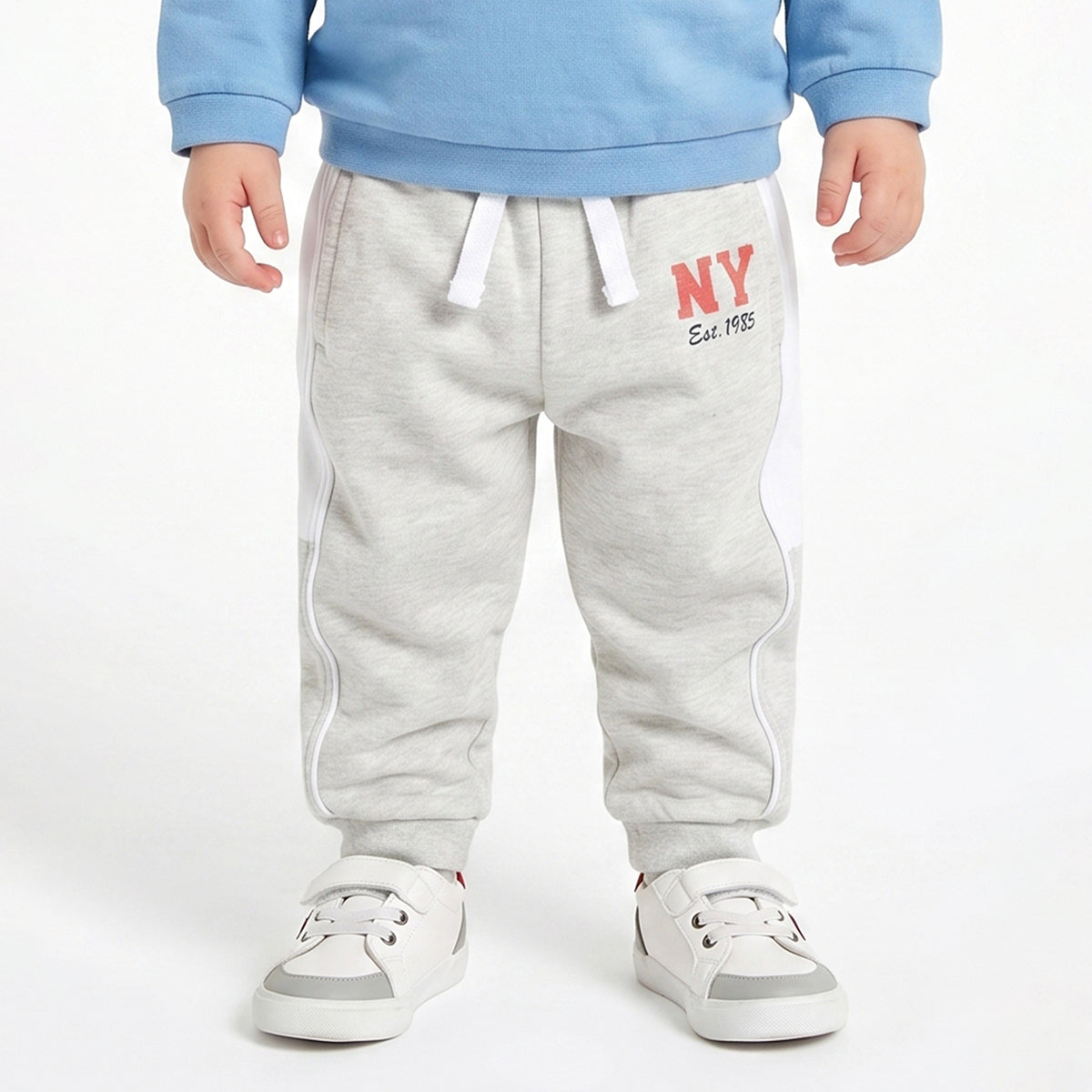 Baby Boys Grey Melange Cotton Jogger Regular Fit Casual Wear
