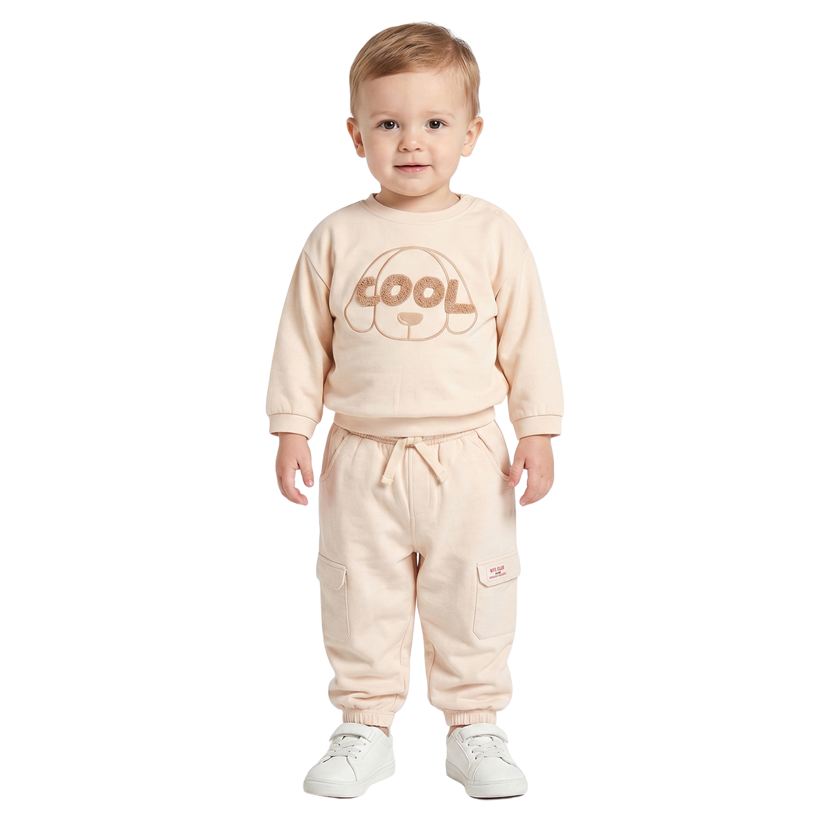 Baby Boys Beige Cotton Jogger Regular Fit Casual Kids Bottom