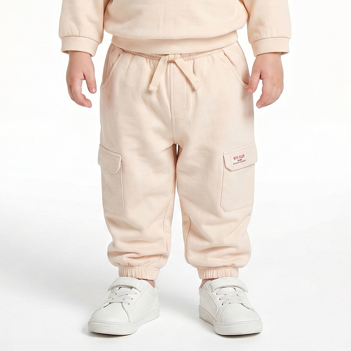 Baby Boys Beige Cotton Jogger Regular Fit Casual Kids Bottom