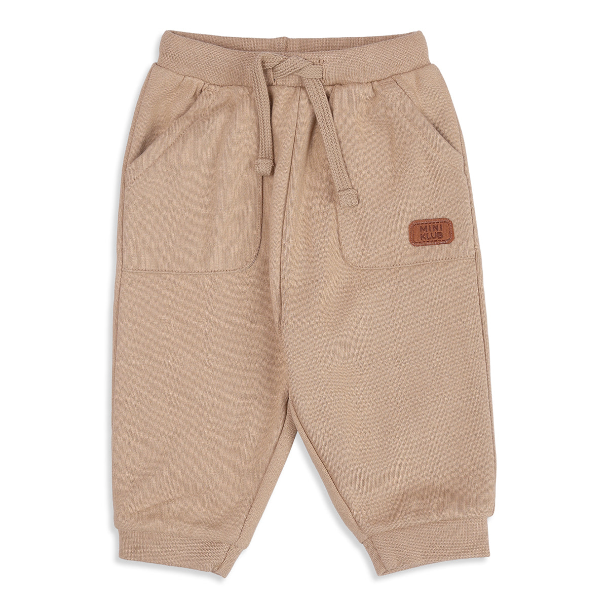 Baby Boys Beige Cotton Blend Joggers Regular Fit Casual Wear