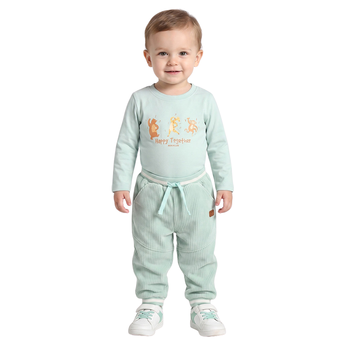 Baby Boys Mint Green Cotton Jogger Pants Casual Kids Joggers