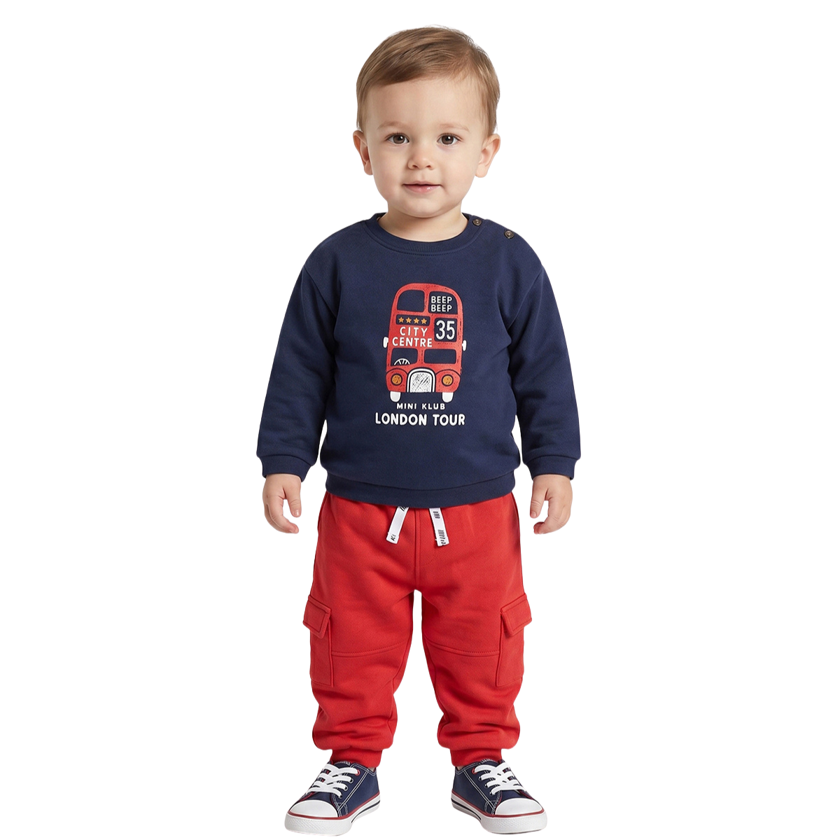 Baby Boys Red Cotton Jogger Regular Fit Casual Kids Bottom Wear