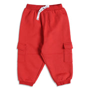 Baby Boys Red Cotton Jogger Regular Fit Casual Kids Bottom Wear