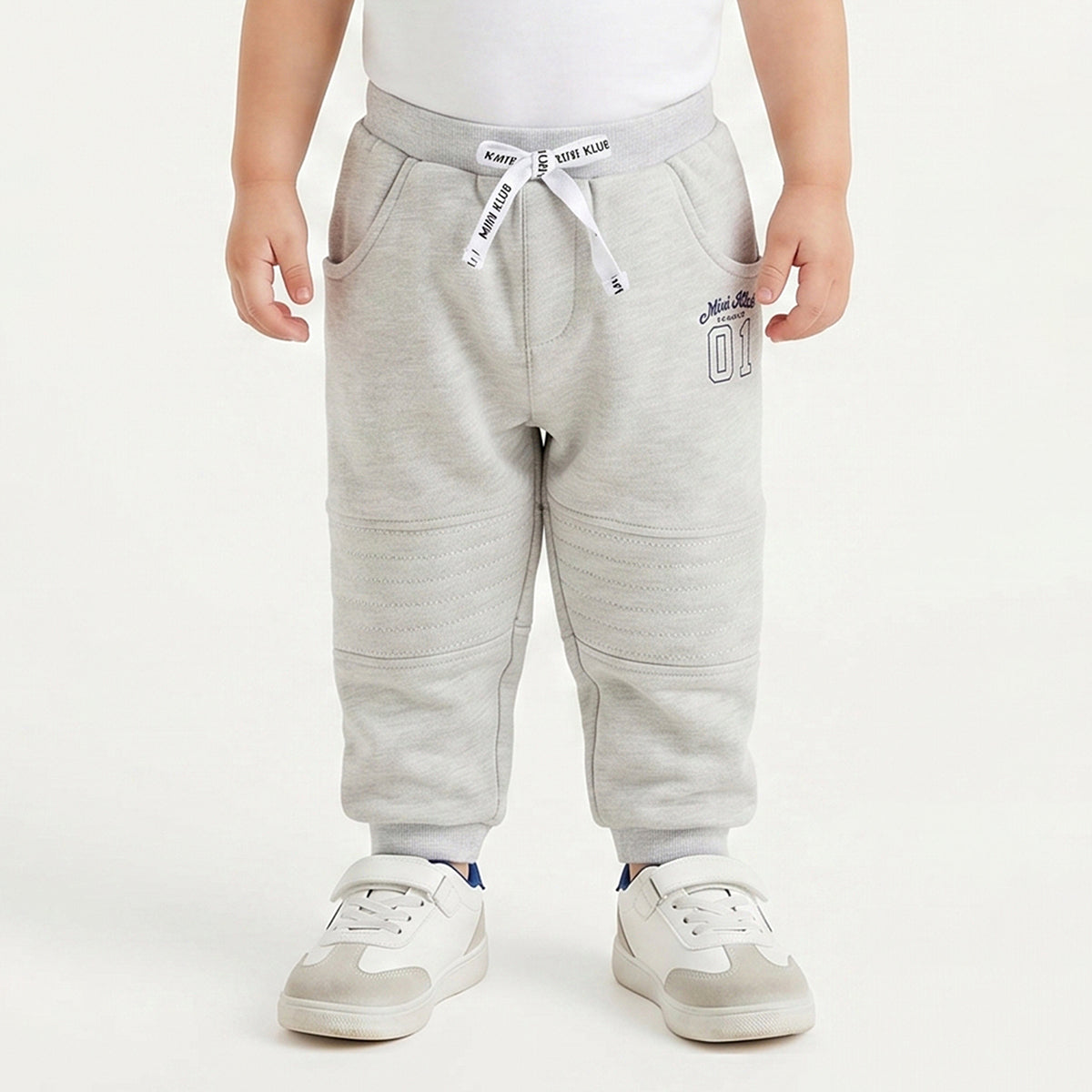 Baby Boys Grey Melange Cotton Jogger Regular Fit Casual Kids Bottom Wear