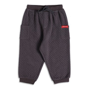 Baby Boys Charcoal Grey Quilted Cotton Jogger Regular Fit Casual Kids Bottom Wear
