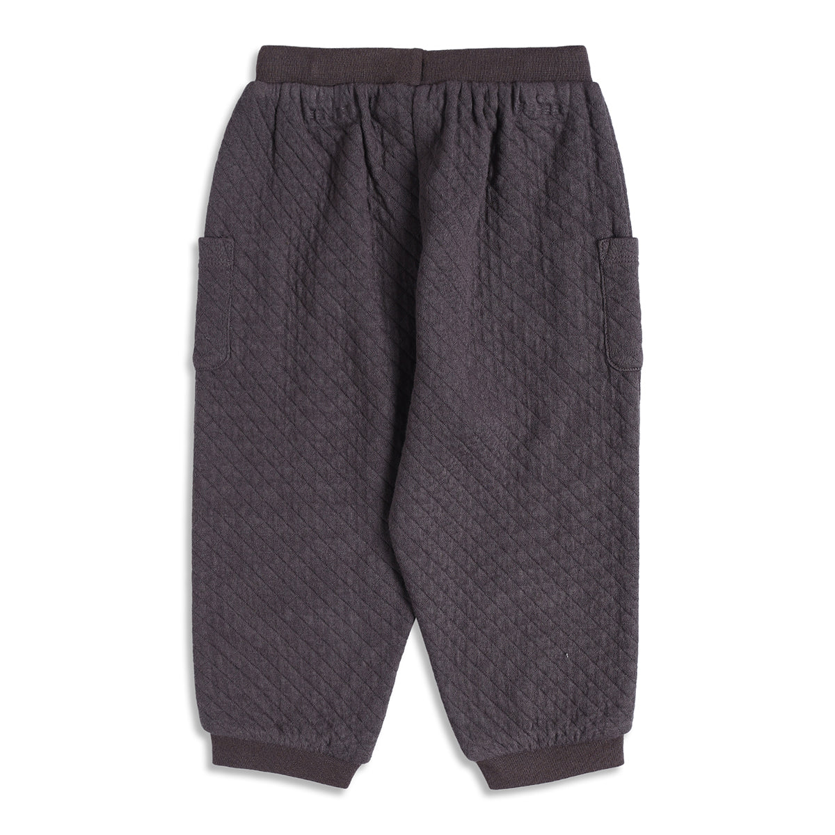 Baby Boys Charcoal Grey Quilted Cotton Jogger Regular Fit Casual Kids Bottom Wear