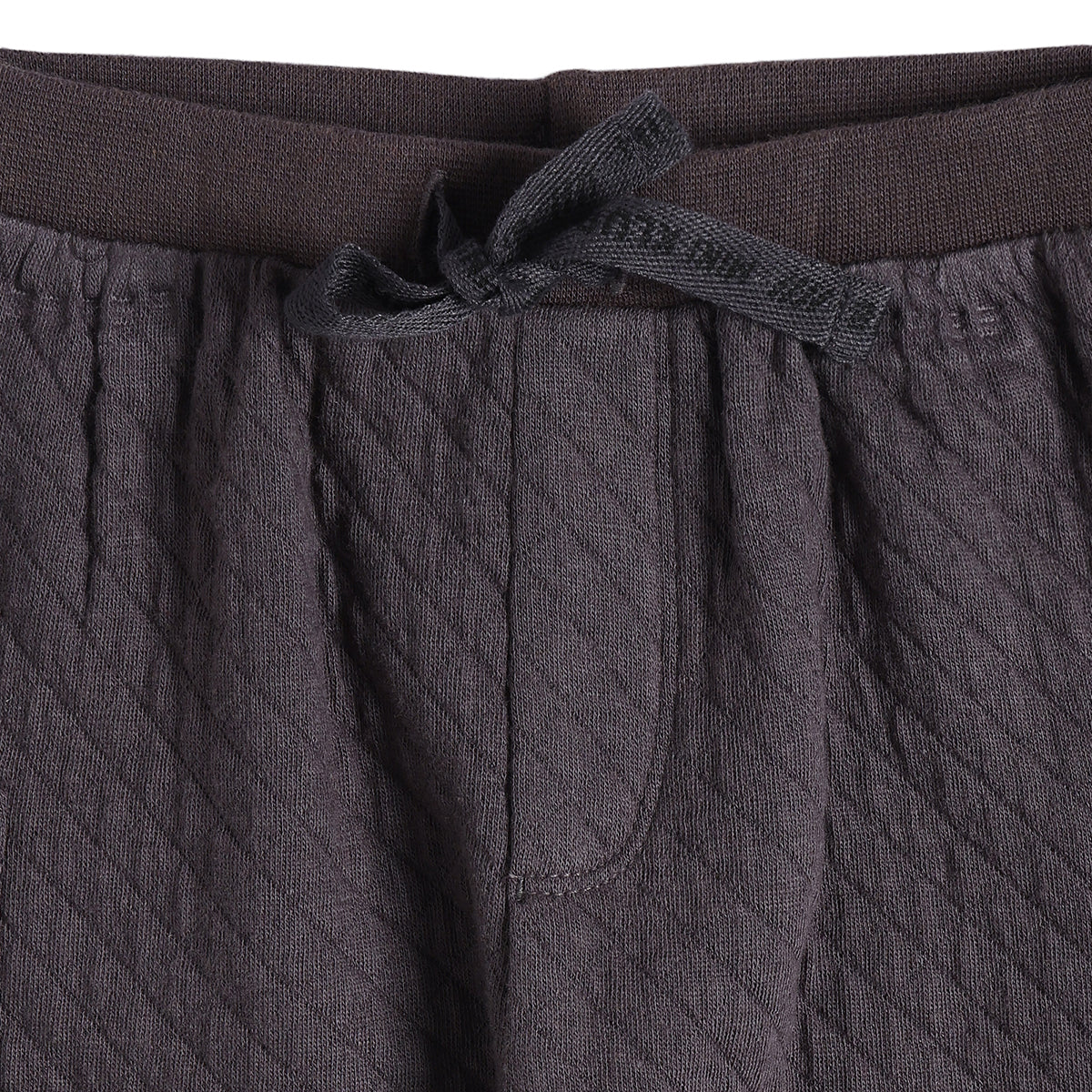 Baby Boys Charcoal Grey Quilted Cotton Jogger Regular Fit Casual Kids Bottom Wear