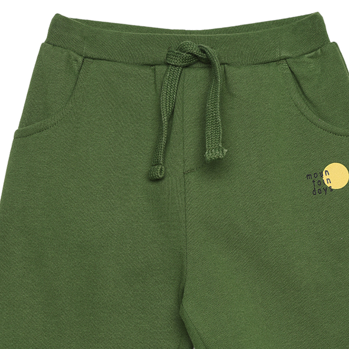 Baby Boys Olive Green Cotton Jogger Pants Regular Fit Casual Kids Pants