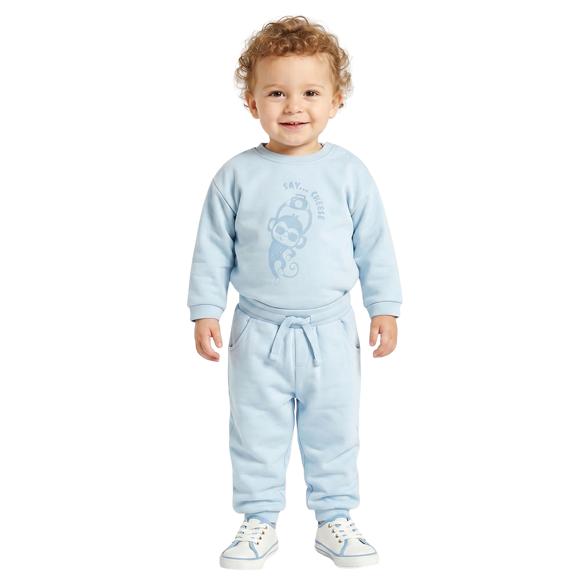 Baby Boys Sky Blue Cotton Jogger Regular Fit Casual Kids Bottom Wear
