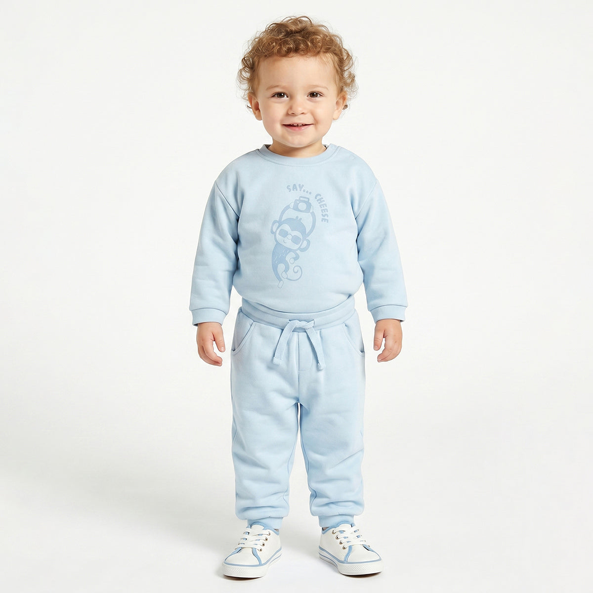 Baby Boys Sky Blue Cotton Jogger Regular Fit Casual Kids Bottom Wear