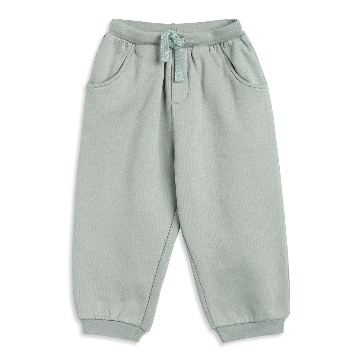 Baby Boys Sage Green Cotton Jogger Regular Fit Casual Kids Bottom Wear