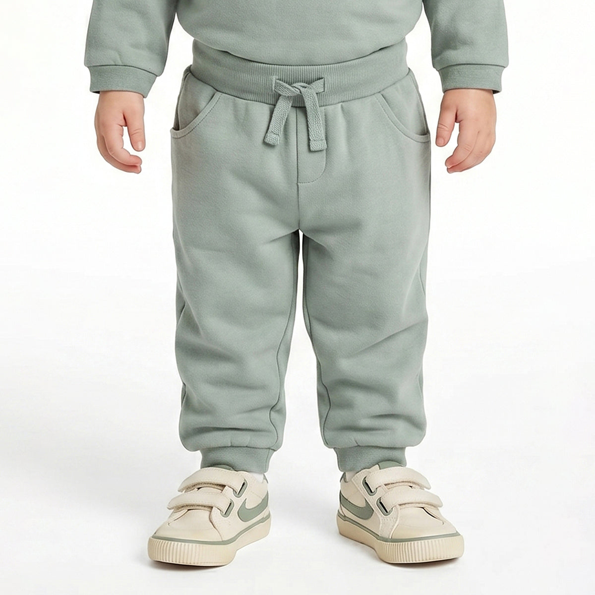 Baby Boys Sage Green Cotton Jogger Regular Fit Casual Kids Bottom Wear