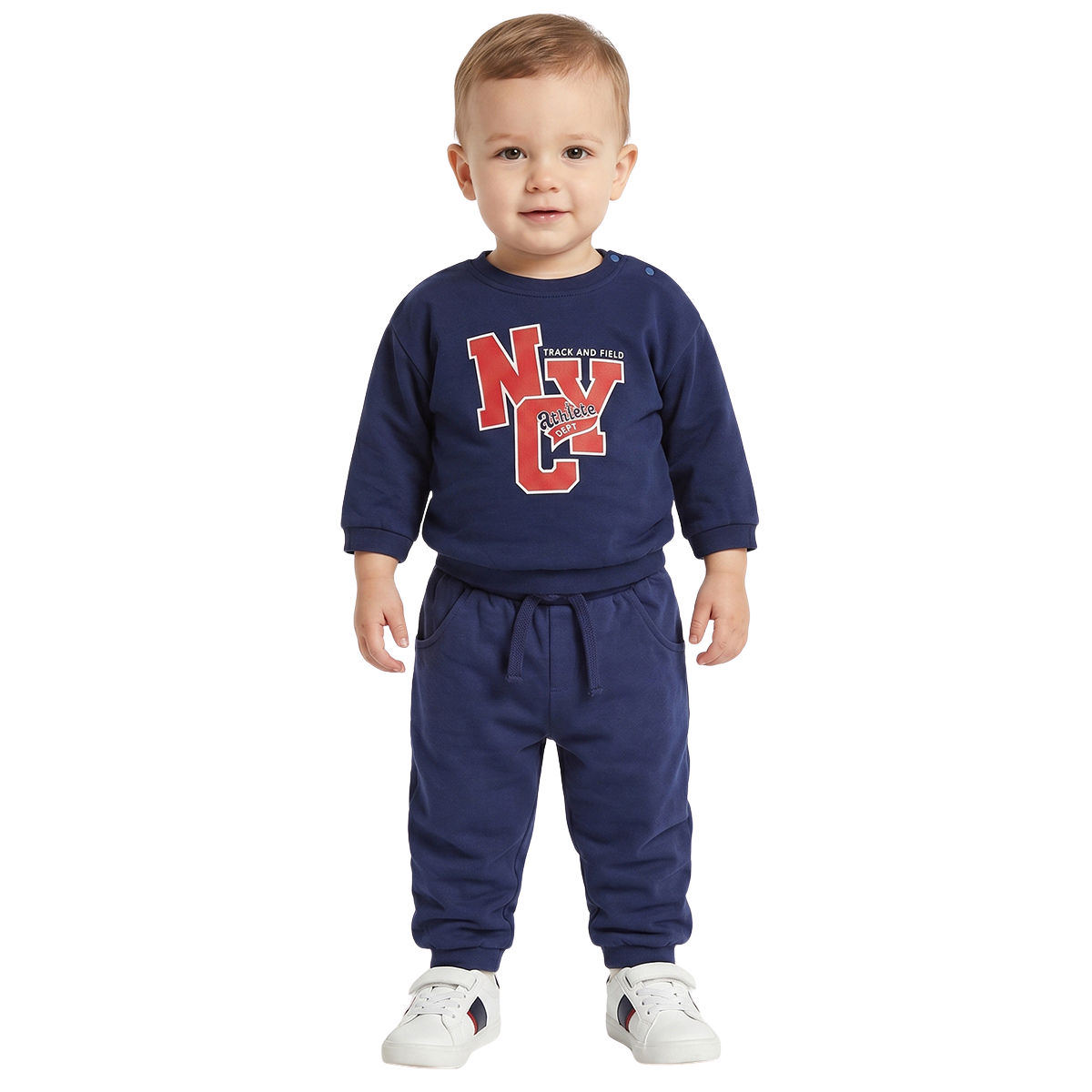Baby Boys Navy Blue Cotton Jogger Regular Fit Casual Kids Bottom Wear