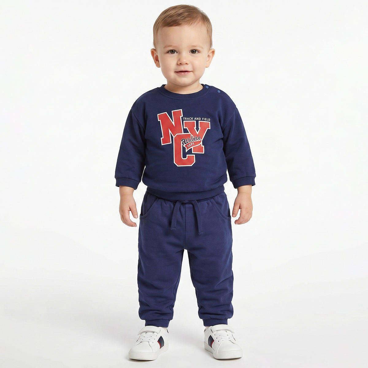 Baby Boys Navy Blue Cotton Jogger Regular Fit Casual Kids Bottom Wear