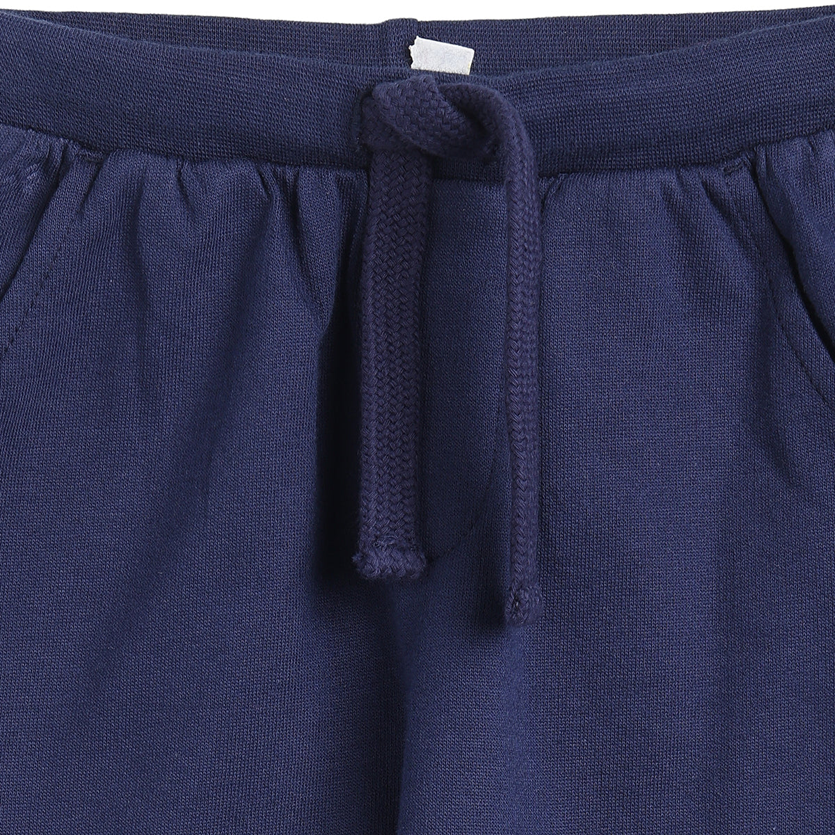 Baby Boys Navy Blue Cotton Jogger Regular Fit Casual Kids Bottom Wear