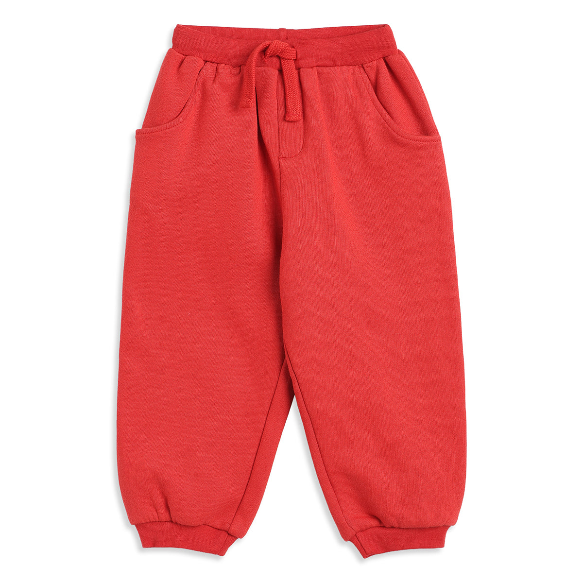 Baby Boys Red Cotton Jogger Regular Fit Casual Kids Bottom Wear