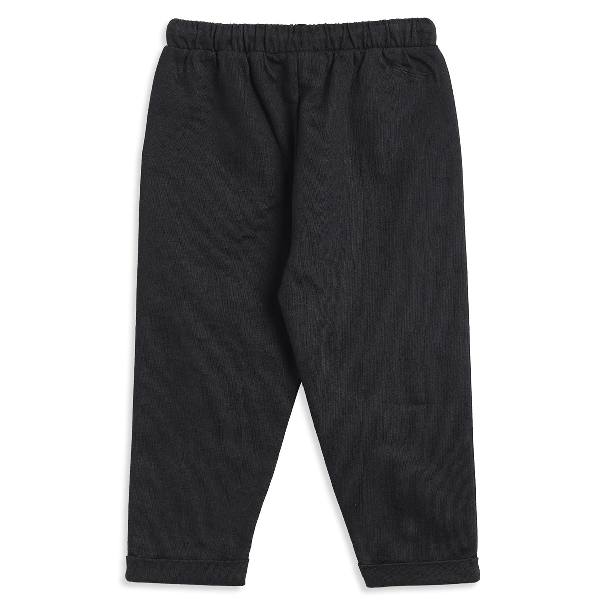Baby Boys Black Cotton Knit Bottom Regular Fit Casual Kids Wear