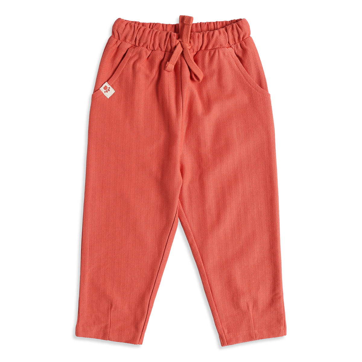Baby Boys Coral Orange Cotton Knit Bottom Regular Fit Casual Kids Wear