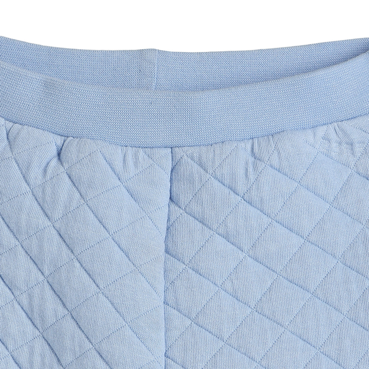 Baby Boys Sky Blue Quilted Cotton Knit Bottom Regular Fit Casual Kids Wear