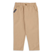 Baby Boys Beige Cotton Blend Herringbone Joggers Regular Fit Casual Wear