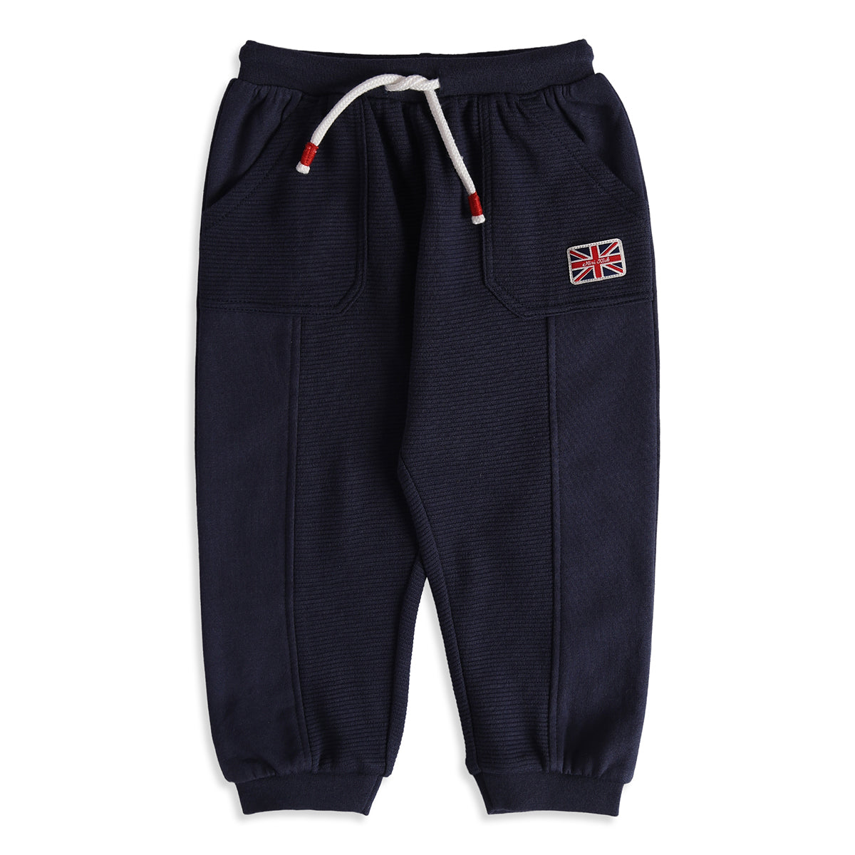 Baby Boys Navy Blue Cotton Blend Joggers Regular Fit Casual Wear