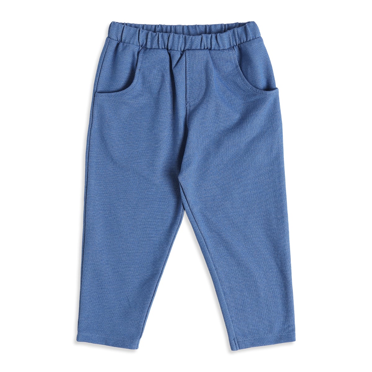 Baby Boys Blue Cotton Solid Knit Pant Regular Fit Casual Wear