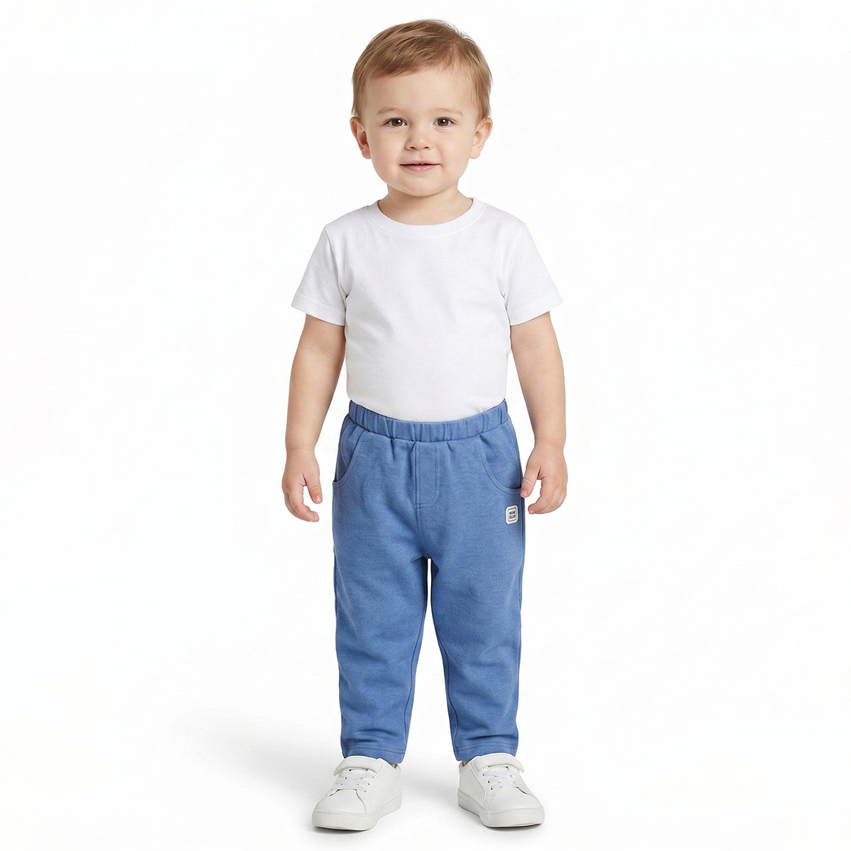 Baby Boys Blue Cotton Knit Bottom Regular Fit Casual Kids Wear