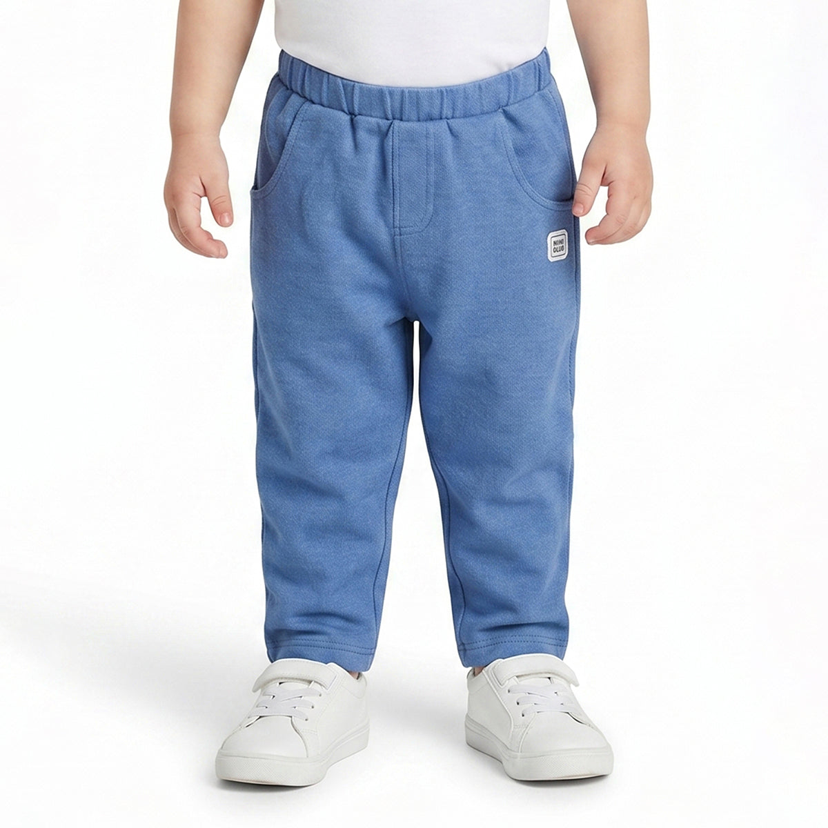 Baby Boys Blue Cotton Knit Bottom Regular Fit Casual Kids Wear