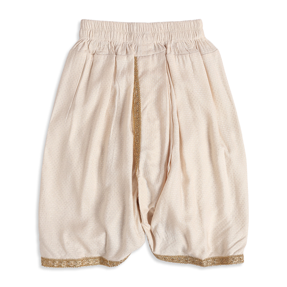 Baby Boys Beige and Gold Woven Kurta and Dhoti Set Regular Fit Festive Kids Ethnic Wear