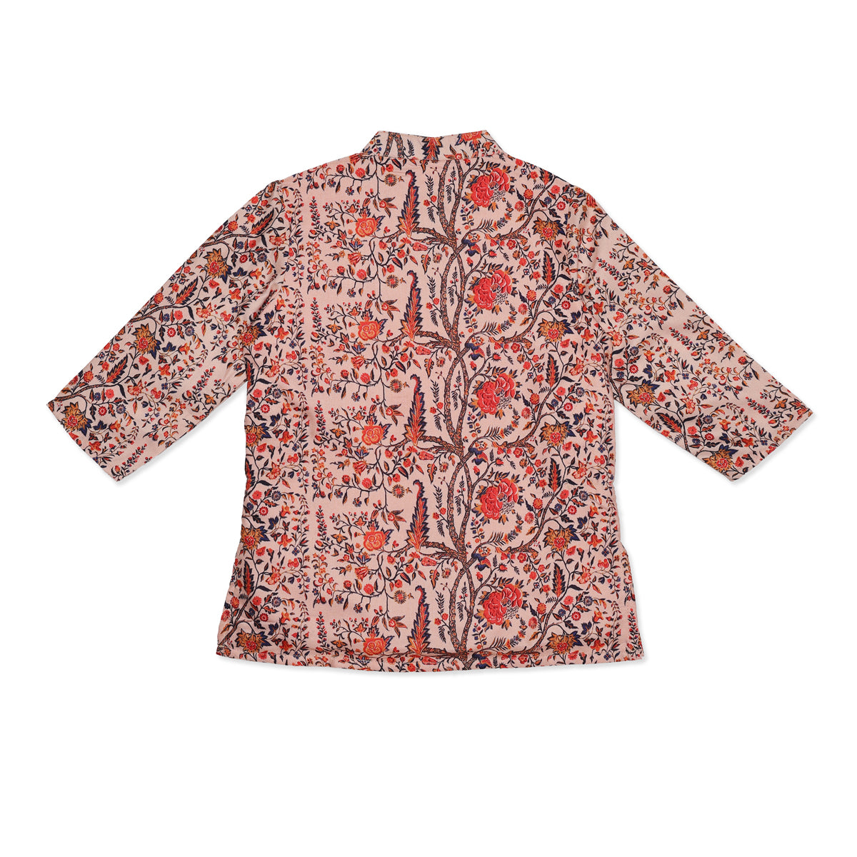 Baby Boys Peach and Orange Cotton Floral Print Kurta and Pyjama Set Regular Fit Festive Ethnic Wear