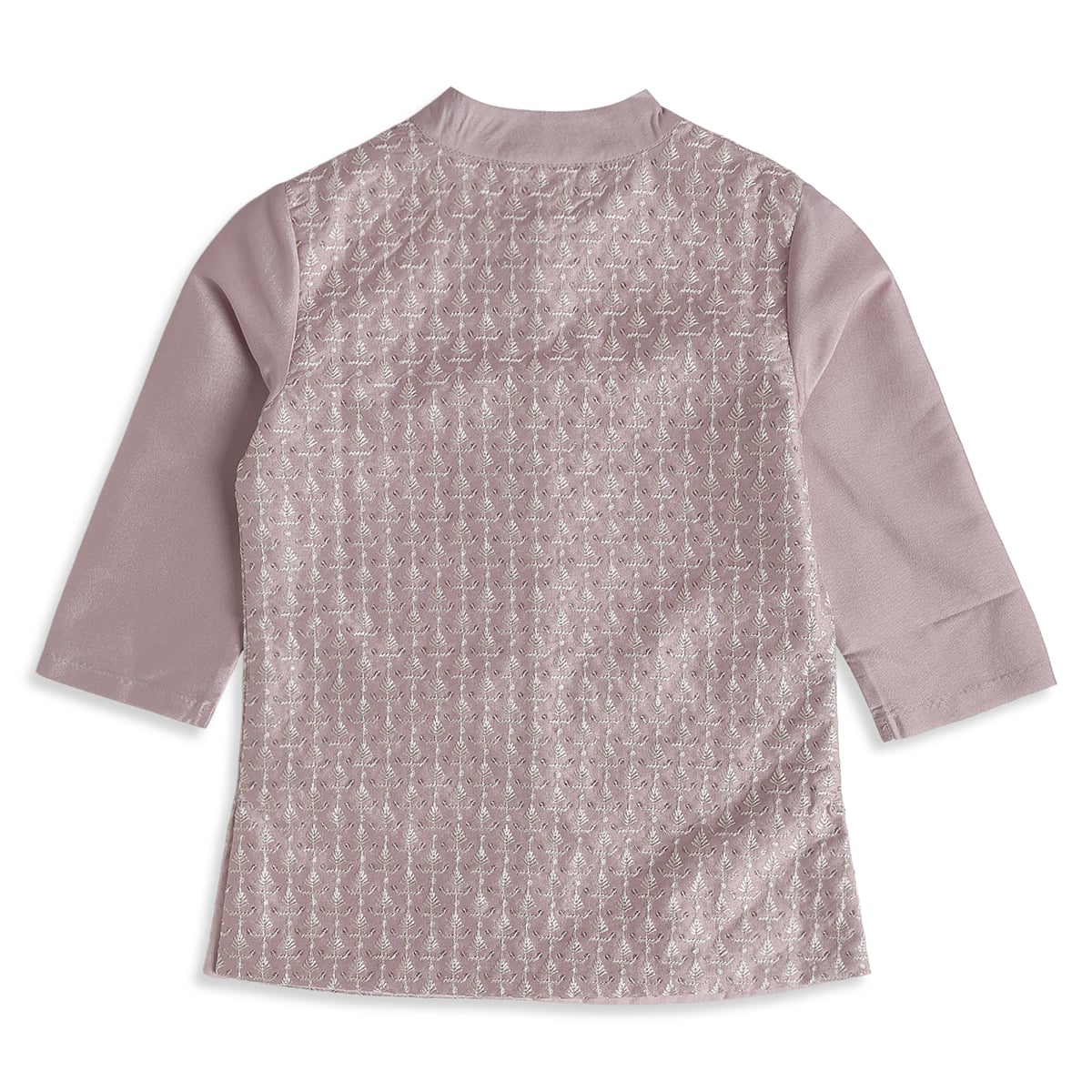 Baby Boys Plum Cotton Blend Kurta Dhoti Set Regular Festive Wear