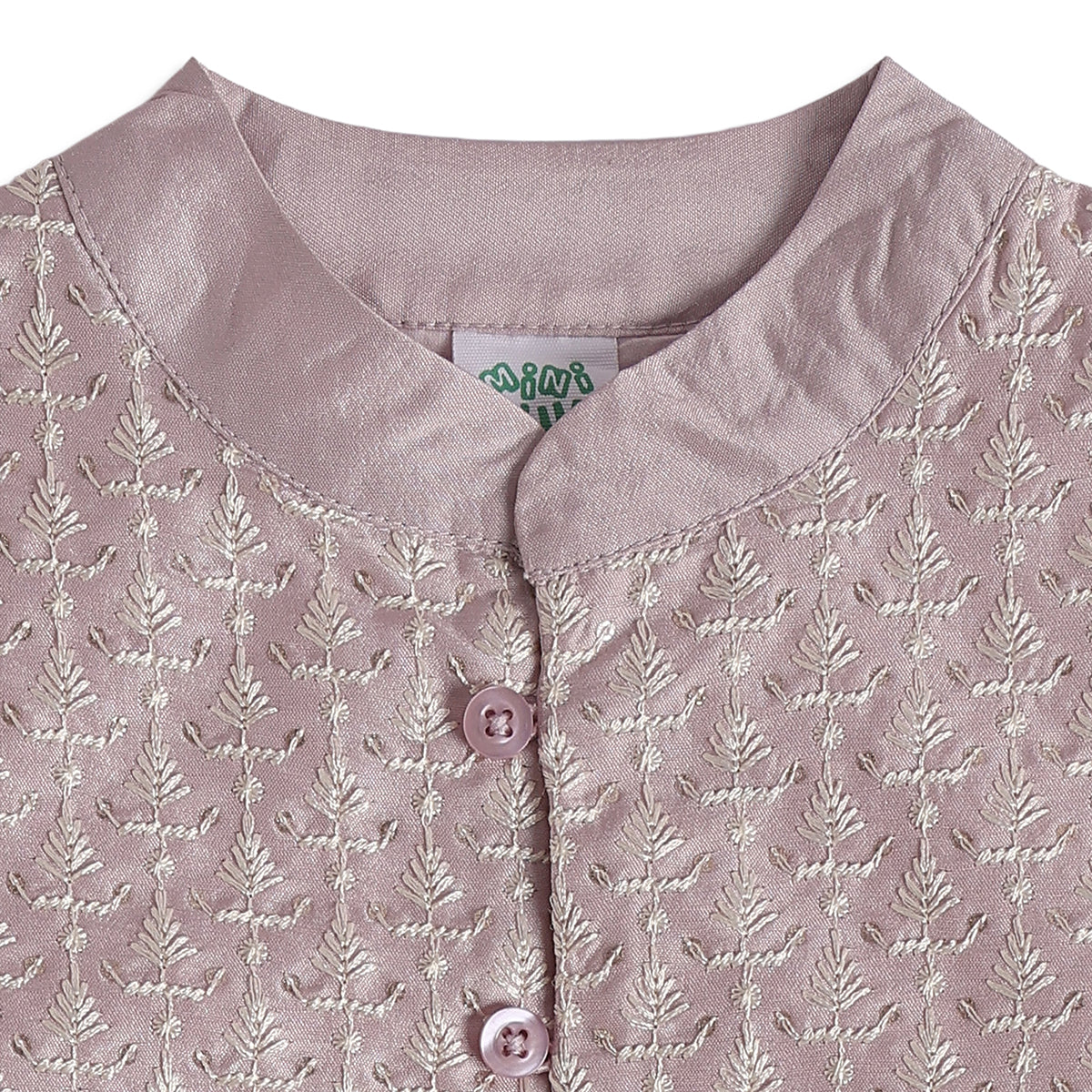 Baby Boys Plum Cotton Blend Kurta Dhoti Set Regular Festive Wear