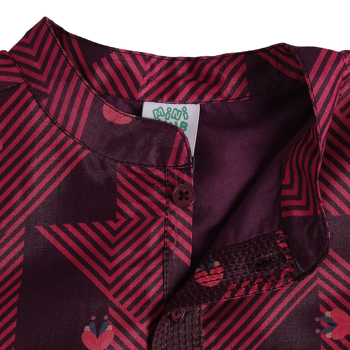 Baby Boys Maroon Cotton Blend Printed Kurta Set Regular Fit Festive