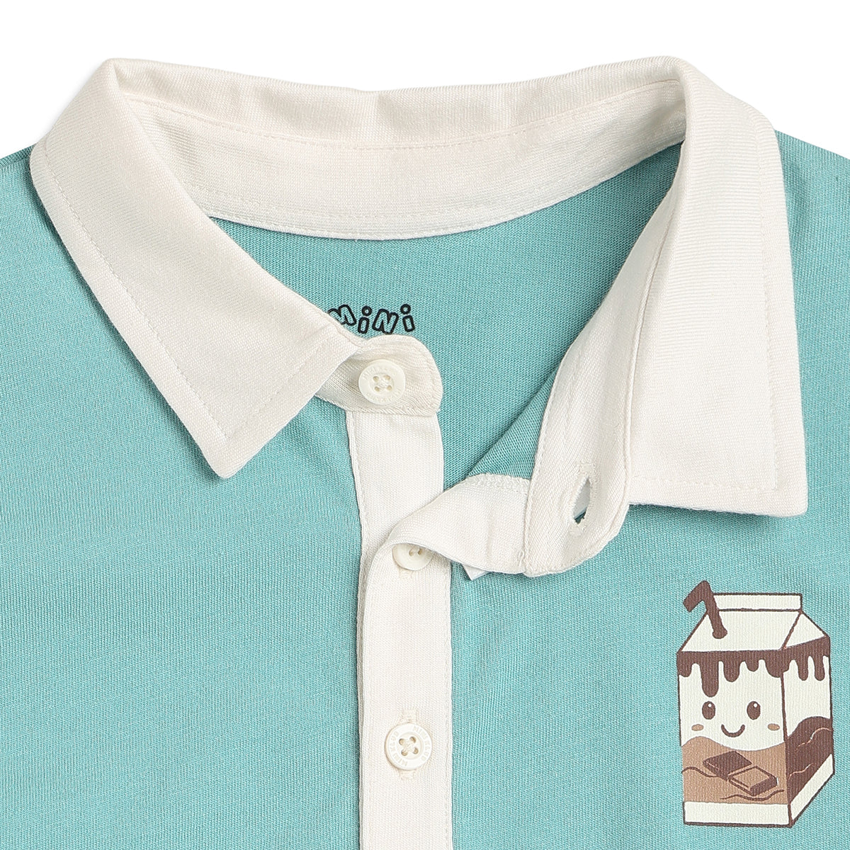 Baby Boys Aqua Blue and Navy Cotton Polo T-Shirt Printed Regular Fit Casual Kids Wear