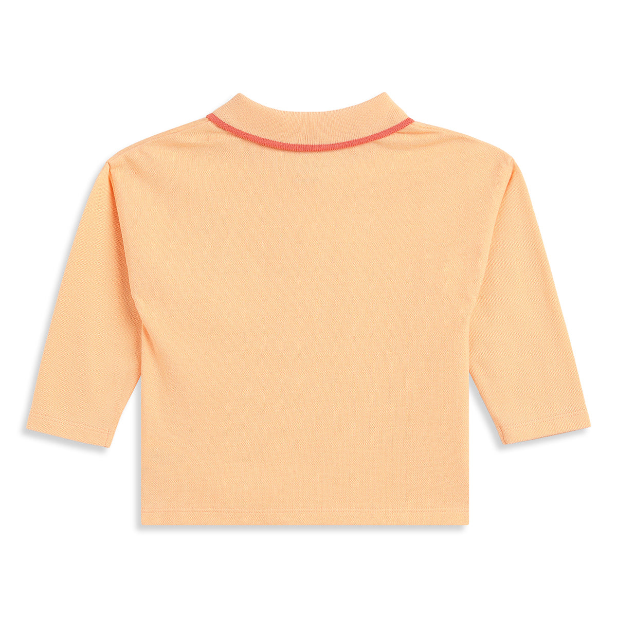 Baby Boys Peach Cotton Polo T-Shirt Embroidered Regular Fit Casual Kids Wear