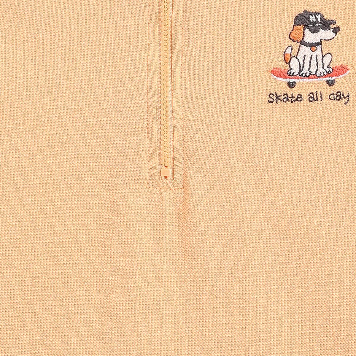 Baby Boys Peach Cotton Polo T-Shirt Embroidered Regular Fit Casual Kids Wear