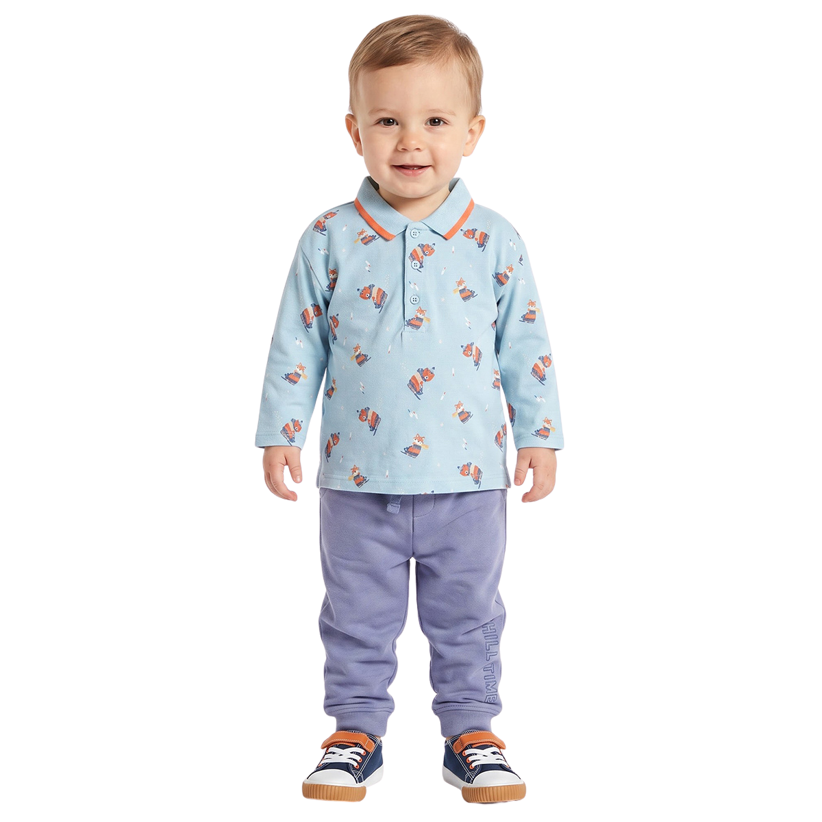 Baby Boys Light Blue Cotton Polo T Shirt Casual Kids T Shirt